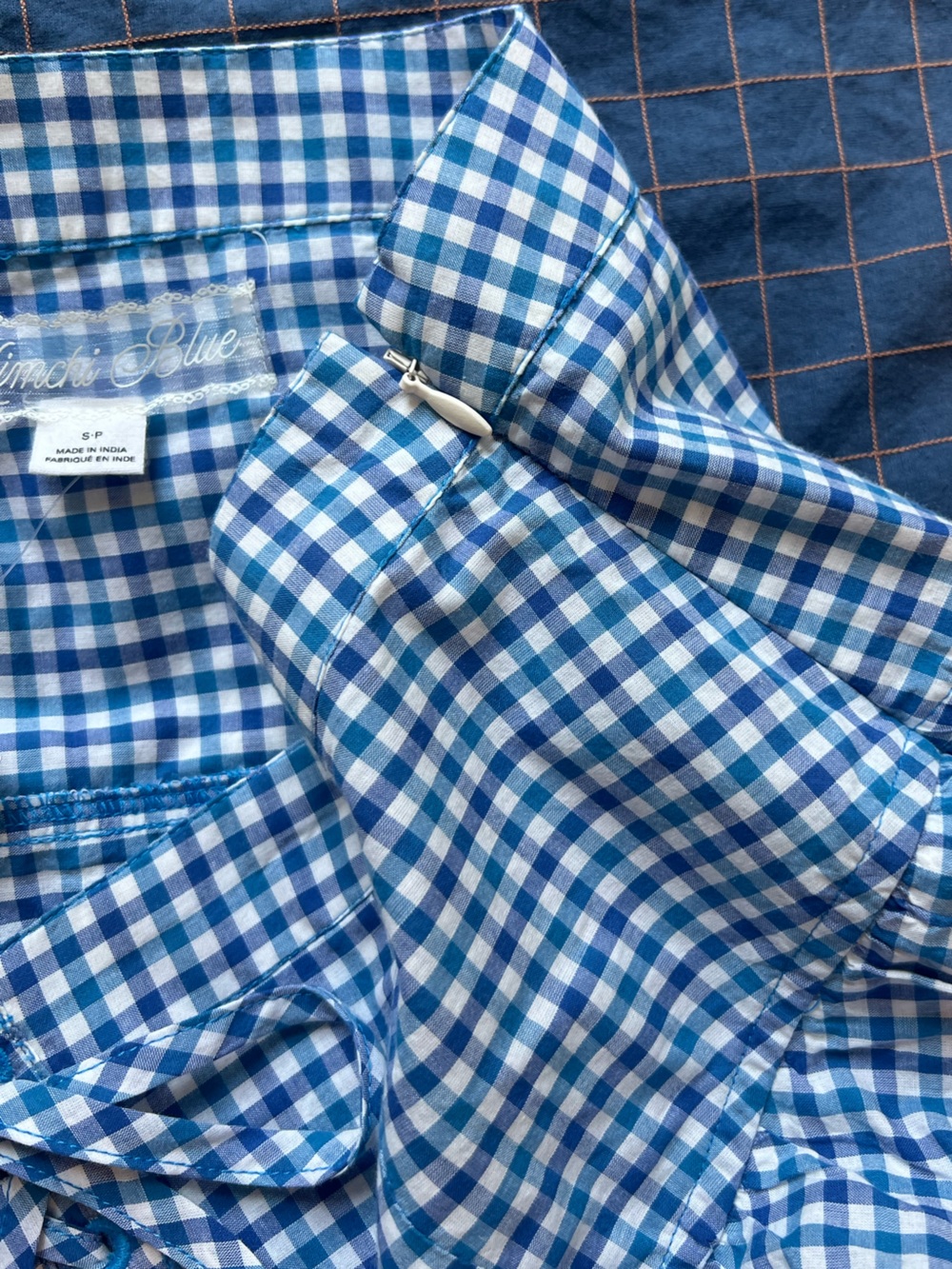 Urban outfitters Blue Gingham Tiered Ruffle Skirt - size s - Picture 7 of 9
